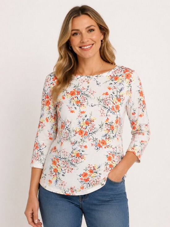 Charter Club Tops - Charter Club XL Soft Floral Casual Top 100% Pima Cotton